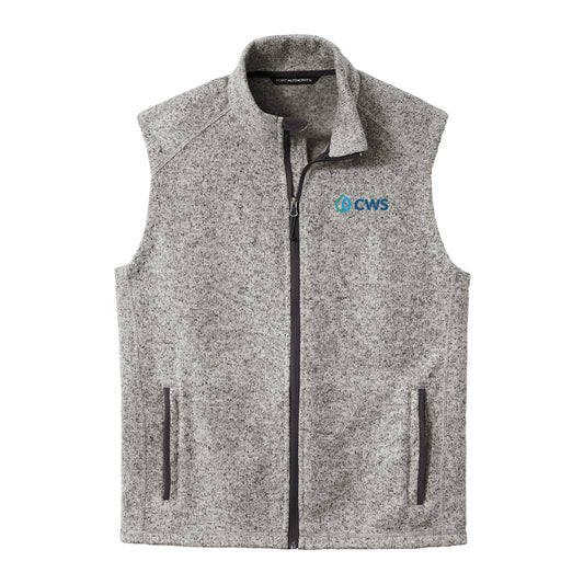 F236-Clearwater Solutions Sweater Fleece Vest - Grey Heather
